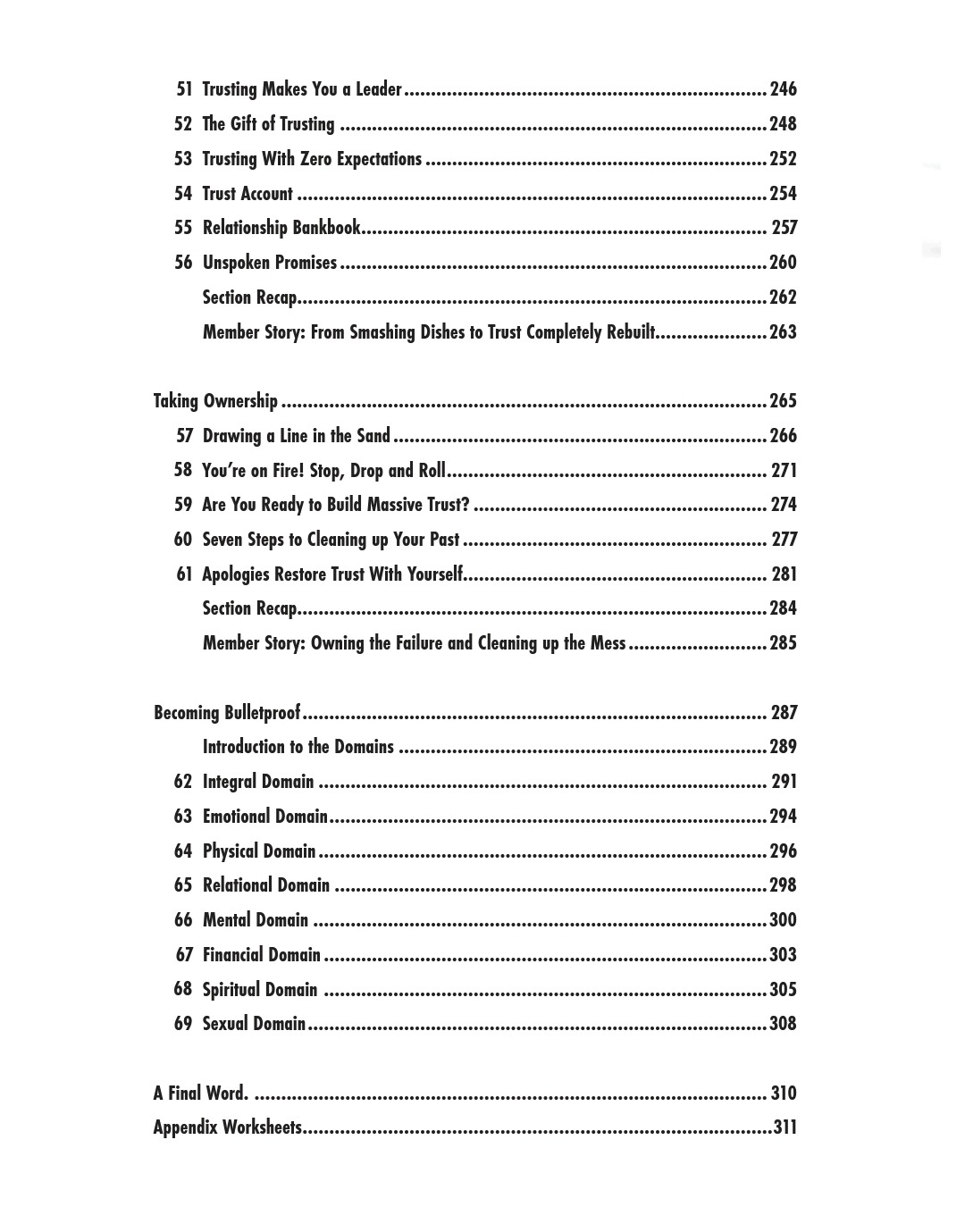 Table of Contents Page 4